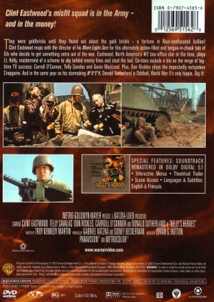 Kelly's Heroes DVD Back Cover