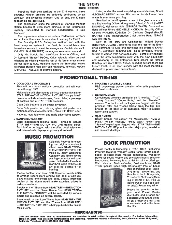 Star Trek The Motion Picture Press Book #5